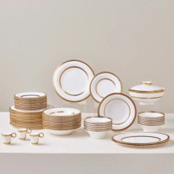 Karaca Royal Bone Victoria 55 Parça 12 Kişilik Yemek Takımı Gold