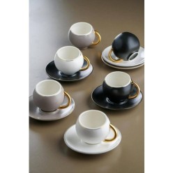 Acar Leora 6'lı Porselen Kahve Fincan Takımı CLK-010085/12