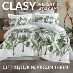 Clasy Ranforce Nevresim Takımı Çift Kişilik Versay V1 Adaçayı