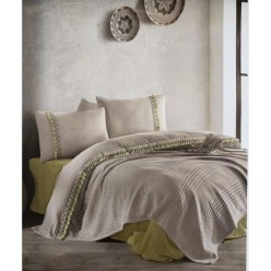 Clasy Butik Tek Kişilik Pike Takımı Bohemline Bej V3