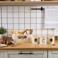 Karaca Premium Ekmek Kutusu-Saklama Kabı Hediyeli Krem