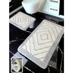 Chandler Home Niva Açık Gri 2'li Banyo Paspası (60X100 50X60 Cm)