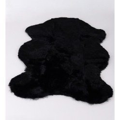 Armada Tavşan Tüyü Kürk Post Halı 100x140 Cm Siyah