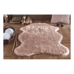 Armada Tavşan Tüyü Kürk Post Halı 100x140 Cm Pudra