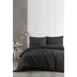 Clasy Ranforce %100 Pamuk Tek Kişilik Dört Mevsim Set Atana V1 Antrasit