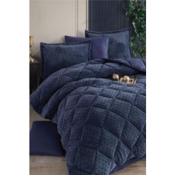 Clasy Wellsoft Jakarlı Tek Kişilik Uyku Seti Viola V4 Lacivert