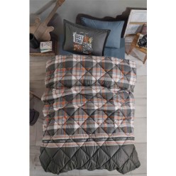 Clasy Ranforce %100 Pamuk Tek Kişilik Uyku Seti Afro V1 Somon