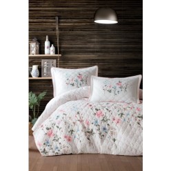 Clasy Ranforce %100 Pamuk Tek Kişilik Yatak Örtüsü Seti Palitra V1 Pudra