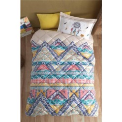 Clasy Ranforce %100 Pamuk Tek Kişilik Uyku Seti Boho V1 Bej