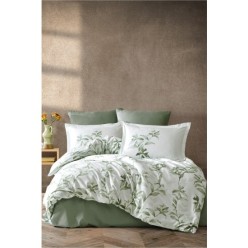 Clasy Saten %100 Pamuk Nevresim Takımı Çift Kişilik Mass V2 Yeşil