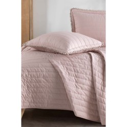 Clasy Ranforce %100 Pamuk Çift Kişilik Yatak Örtüsü Pedra V3 Pudra