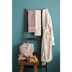 Apricitas Home Bambu Aile Bornoz Seti - Ekru Vizon