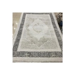 Nüans Serisi 1046 Gri Akrilik Göbekli Salon Halısı Yolluk Mutfak Halısı