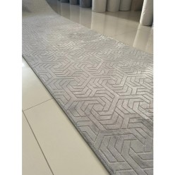 Dinarsu Armoni Kaymaz Taban Kesme Halı Yolluk Lera Gri 200L