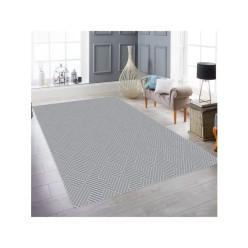 Merinos Rölyef Aden Gri Modern Kaymaz Halı 120L