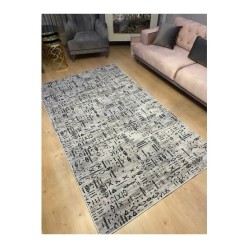 Dinarsu Kabartmalı Kaymaz Taban Kesme Halı Yolluk Sude Momento Gri 100L