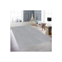 Merinos Rölyef Joy Gri Modern Kaymaz Halı 80L