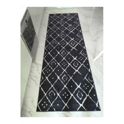 Padişah Jel Kaymaz Taban Yıkanabilir Yumuşak Yüzey Kesme Halı Yolluk Kenza Siyah 100L