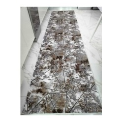 Dinarsu Kabartmalı Kaymaz Tabanlı Kesme Halı Yolluk Mostar Kahve 200L