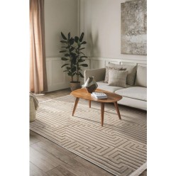 Cotton Halı Pier Pr03 Beige İskandinav Desenli Modern Salon Halısı 100L