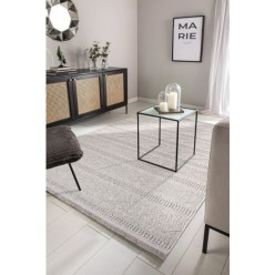 Cotton Halı Marie MR01 Grey Makrome Dokumalı Makine Halısı 100L