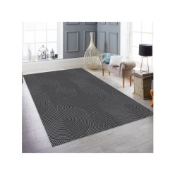 Merinos Rölyef Joy Antrasit Modern Kaymaz Halı 120L