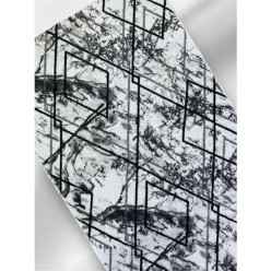 Dinarsu Halı Marsel Desen Gri Renk Kesme Kaymaz Taban Halı Yolluk 200L