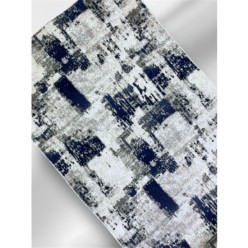 Dinarsu Halı Safir Desen Mavi Renk Kesme Kaymaz Taban Halı Yolluk 100L