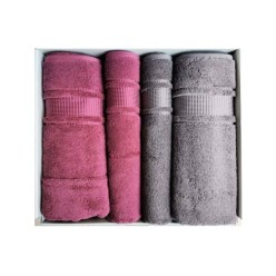 Özdilek Colourist Best Set (Hamam Takımı) Antrasit-Koyu Pembe
