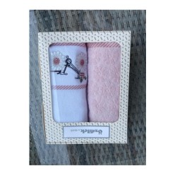 Özdilek Daisy Border Pembe 2’li Kutulu Havlu