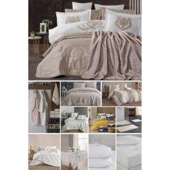 Elart Premium Çeyiz Paketi 62 Parça Enora Cappuccino Ekru