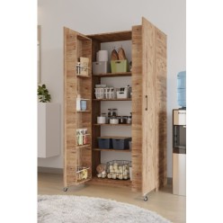 Chancolye Tekerlekli Kiler Dolabı - 170 Cm Yükseklik, 85 Cm Genişlik, 50 Cm Derinlik