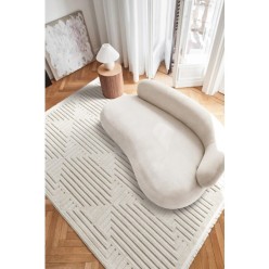 Cotton Halı Pier PR01 Cream İskandinav Desenli Modern Salon Halısı 120L