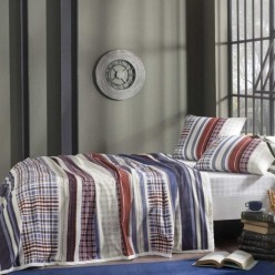 Taç Theo Çift Kişilik Pike Takımı Bordo