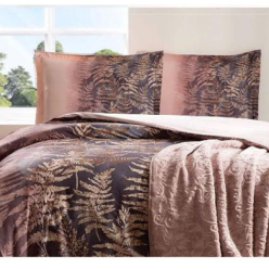 Özdilek Brisa Folha Trendy Battaniyeli Nevresim Takımı - Pudra