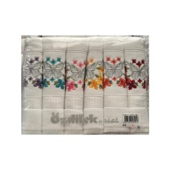 Özdilek Lupine 6'lı Çantalı Nakışlı Havlu Seti