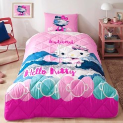 TAÇ Lisanslı Pamuk Hello Kitty Iceland Uyku Seti Tek Kişilik
