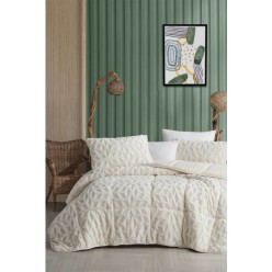 Elart Soft Comfort Set Modern Uyku Seti Çift Kişilik Krem 3 Parça