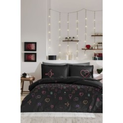 Özdilek Gleam Love Çift Kişilik Nevresim Takımı Siyah