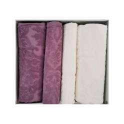 Özdilek Curve Best Set (Hamam Takımı) Mürdüm-Krem