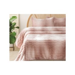 Merinos Dream Home Çift Kişilik Yumuşak Polar Battaniye Pudra Set