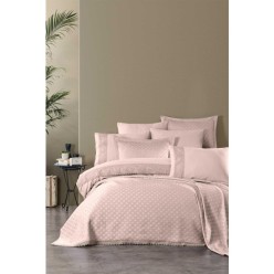 Apricitas Home Rebecca Pamuk Nevresimli Dantelli Yatak Örtüsü Seti