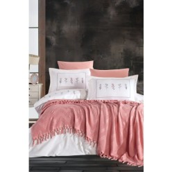 Elart Daisy Nevresimli Pike Takımı 7 Parça Gülkurusu