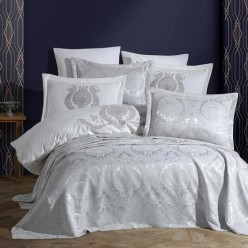 Elart Enora Nevresimli Yatak Seti Gümüş
