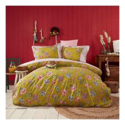 Apricitas Ophelia Yağ Yeşili Kapitoneli Nevresim Takımı Çift Kişilik