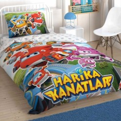 Taç Harika Kanatlar Super Team Pamuk Nevresim Takımı