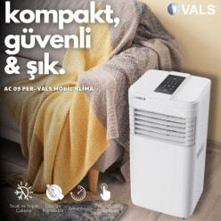 Vals AC 09 PER Mobil Klima 9000 BTU Isıtma Soğutma