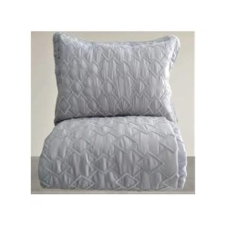 Zen Almila Nakışlı Tek Kişilik Yatak Örtüsü Gri