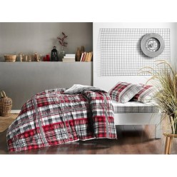 Taç Ranforce Nevresim Takımı Blaır Kırmızı Tek Kişilik