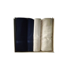 Özdilek Branch Best Set (Hamam Takımı) 4 Parça Havlu Seti Krem-Lacivert